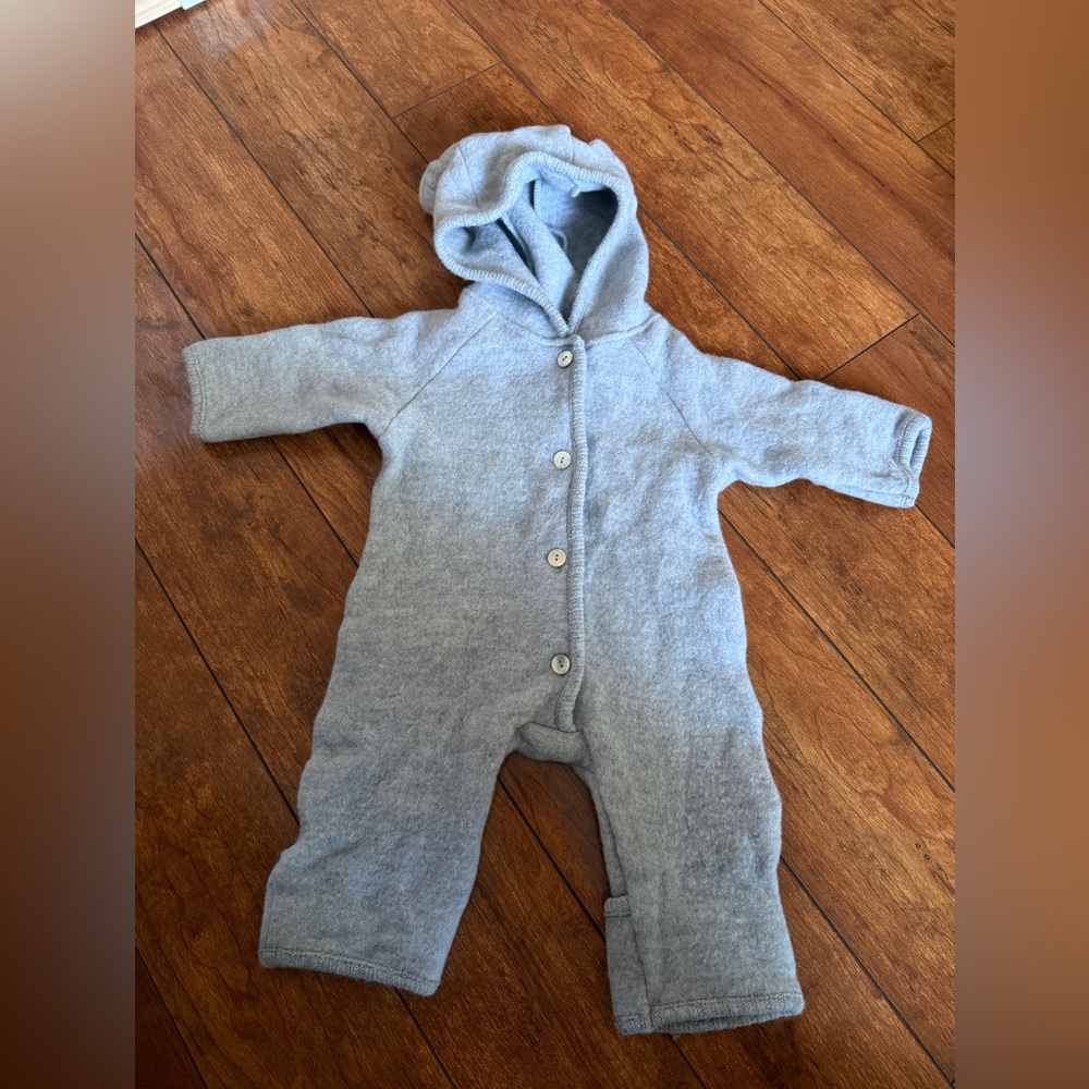 Konges Slojd baby hooded one-piece in wool